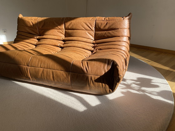 Image 1 of Ligne Roset - Togo - Sofá 3 plazas - Piel marrón coñac