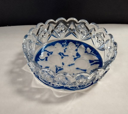 ciotola o piatto in vetro base decorativa blu