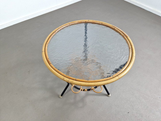 Image 1 of Rohé Noordwolde | Rattan-Beistelltisch | 1960er Jahre