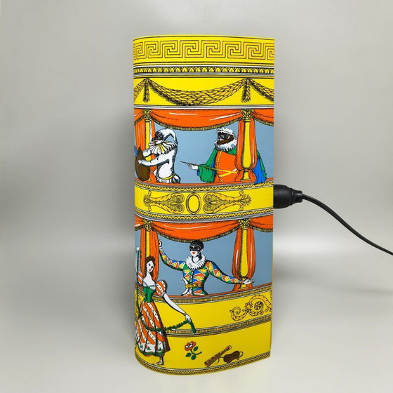 Image 1 of 1990s Gorgeous "Commedia dell'Arte" table Lamp by Piero Fornasetti for Antonangeli.