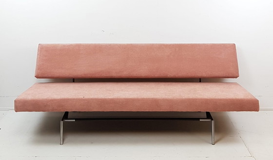 Divano letto Martin Visser Spectrum BR02, rivestito di recente, colore rosa. – Letti da giorno, Chrome, Metal (photo 4 of 13)