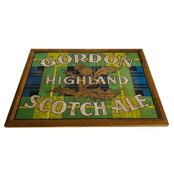 Vintage Gordon Highland Scotch Ale reclamebord tin met patina 1970's – Wanddecoratie, Metal (photo 5 of 6)
