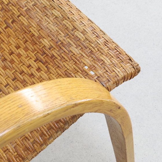 Image 1 of Rare fauteuil vintage en bois et canne, 1960S