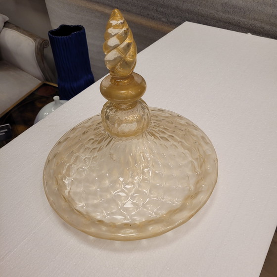 Image 1 of Lámpara De Pie, Cristal De Murano Y Polvo De Oro, Barovier & Toso, 50’S – Italia
