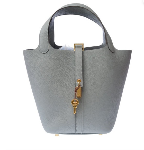 Image 1 of Sac HERMES Picotin en Cuir Gris - 103581
