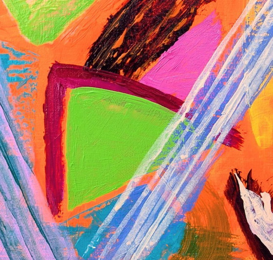 Image 1 of Nigel Waters Abstract Expressionist Painting 52 Acrylic On Canvas Board 30x30cm
