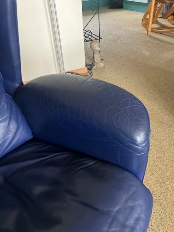 Image 1 of The Sede DS 23 wing chair in blue leather