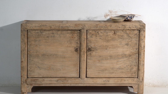 Antique sideboard in elm with two doors – China, circa 1950 – Sideboard cabinet (photo 3 of 40)