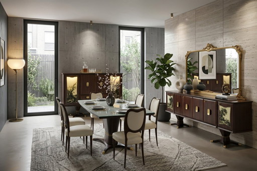 Exceptional Complete Vintage Dining Set - Fratelli Rigamonti Desio (Milan), 1940