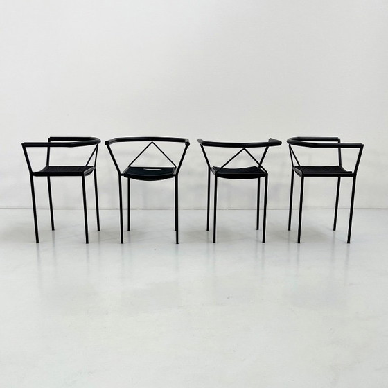 Set aus 4 Poltroncina Stühlen von Maurizio Peregalli für Zeus Noto, 1980er – Esszimmerstühle, Metal, Rubber (photo 4 of 10)