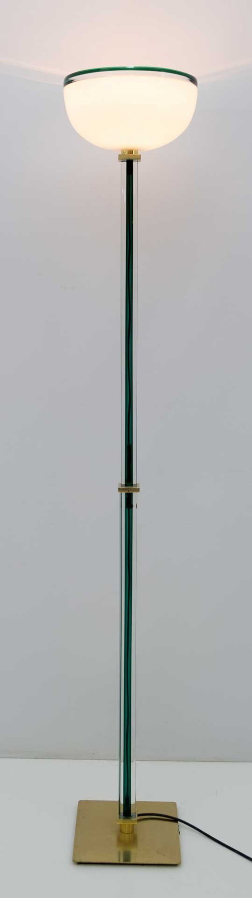 20st Century Venini Murano Glass "Tolboi" Floor Lamp in Green