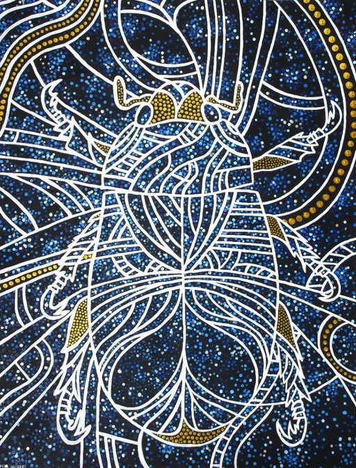 Tierkreiszeichen im Weltraum (handbemalt)