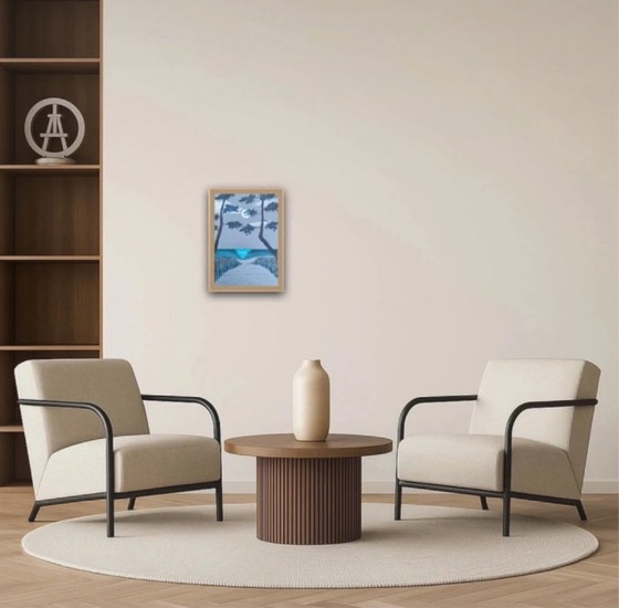 Image 1 of Inchiostro su carta tinta di blu. Dimensioni 30x21 cm.