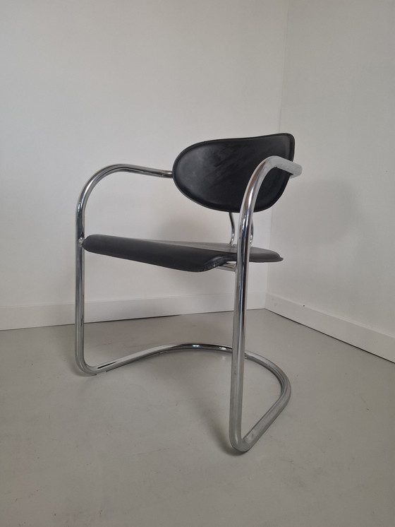 Image 1 of Effezeta Post modern eettafel set met 5 stoelen italian Design jaren 80 