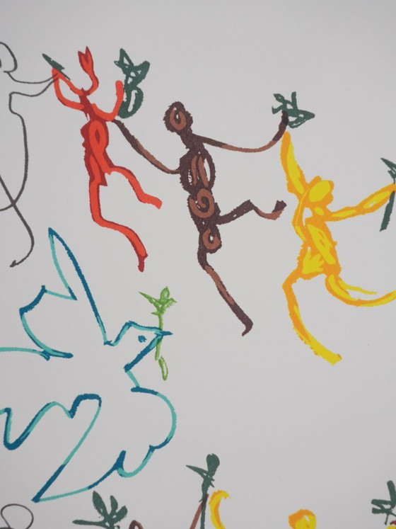 Pablo Picasso: Danza de la paz, Círculo de la juventud, Litografía firmada – Litografías y grabados, Paper (photo 7 of 8)