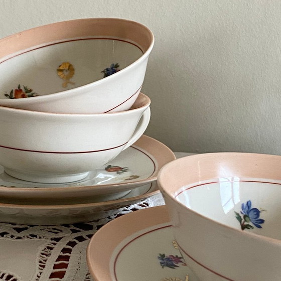 Image 1 of 6 tazze antiche in porcellana di Limoges per caffè, tè e cioccolata