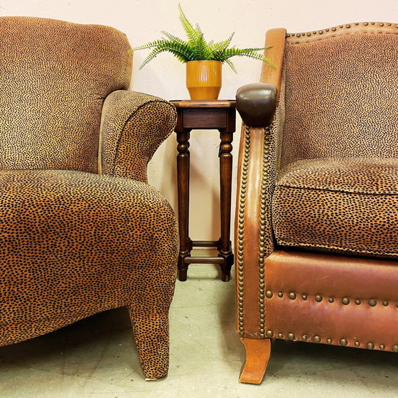 Image 1 of 2x Armchairs With Leopard' Print