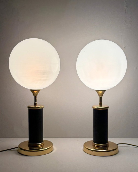 Image 1 of Set di 2 lampade da tavolo in stile Art Déco di Josef Busche, anni '80.