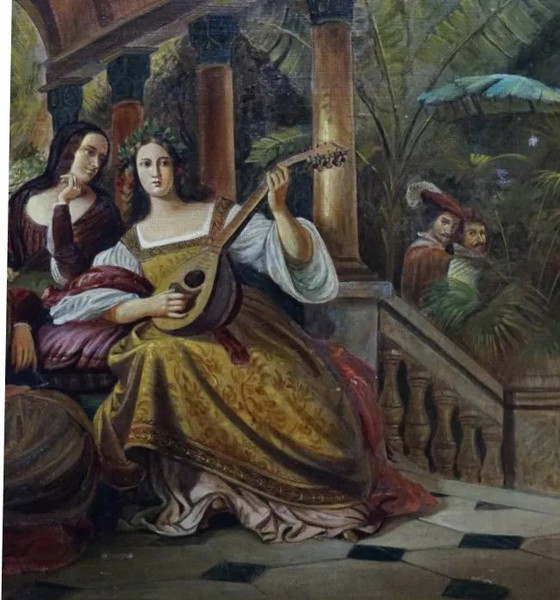 The painting "La Scène Galante" 1929 year. – Paintings & Drawings, Canvas (photo 2 of 4)
