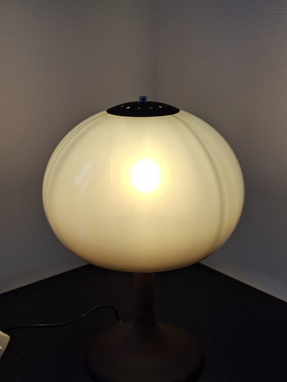 Lampada da tavolo vintage a fungo Dijkstra, Lampade da tavolo, Metallo, Plastica, Beige (foto 5 di 5)