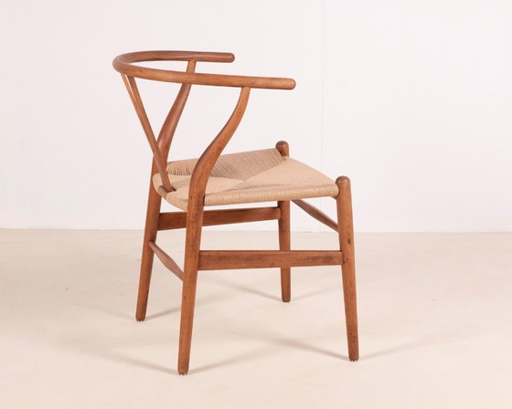 Image 1 of 1x Fauteuil Wishbone CH24 de Hans J. Wegner en hêtre, années 1960