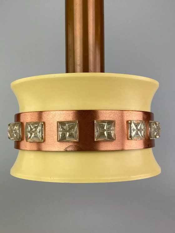 Image 1 of Lampada anni '70, lampada a sospensione, lampada da soffitto, design spaziale in metallo VEB anni '60