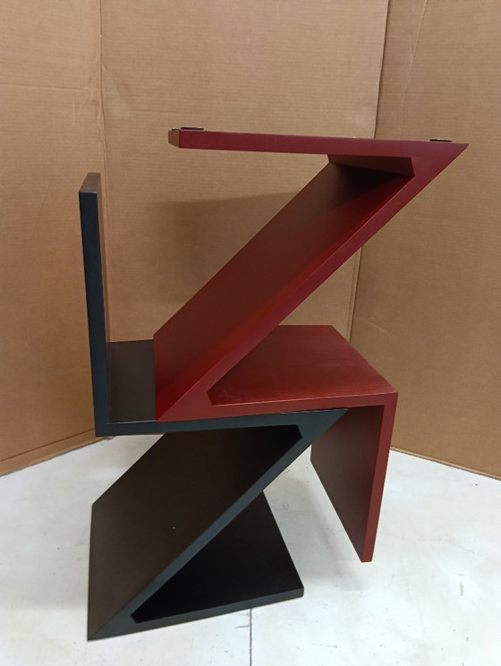 Image 1 of Sedia ALIVAR MVSEVM 514 ZIG ZAG (NUOVA, MAI USATA) Rosso Bordeaux o Nero