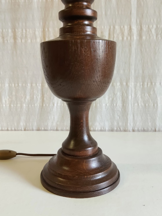 Turned Solid Wood Lamp Base - Mid-20th Century – Table lamps (photo 5 of 8)