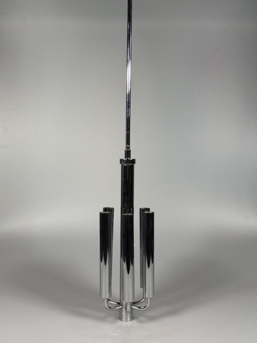 Kroonluchter uit de jaren 60/70 van Gaetano Sciolari voor Sciolari Chrome Design.