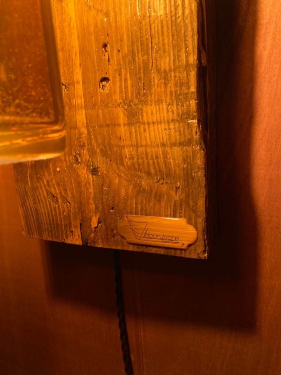 Image 1 of Lampada d'atmosfera bottiglia di whisky con tubo da impalcatura e legno