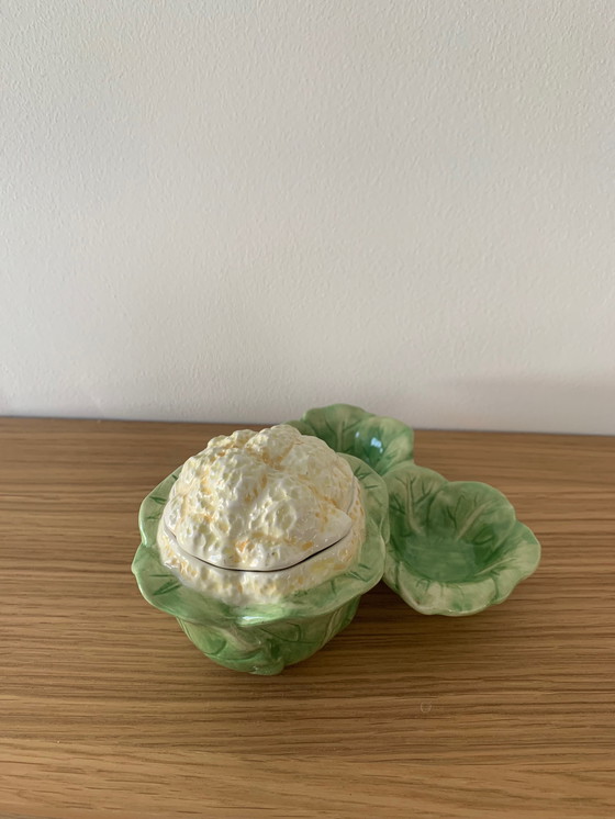 Image 1 of Cauliflower Condiment / Mustard Pot Set