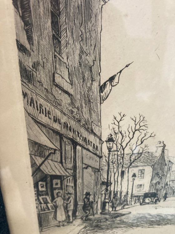 Image 1 of Antique painting of Montmartre (Paris)