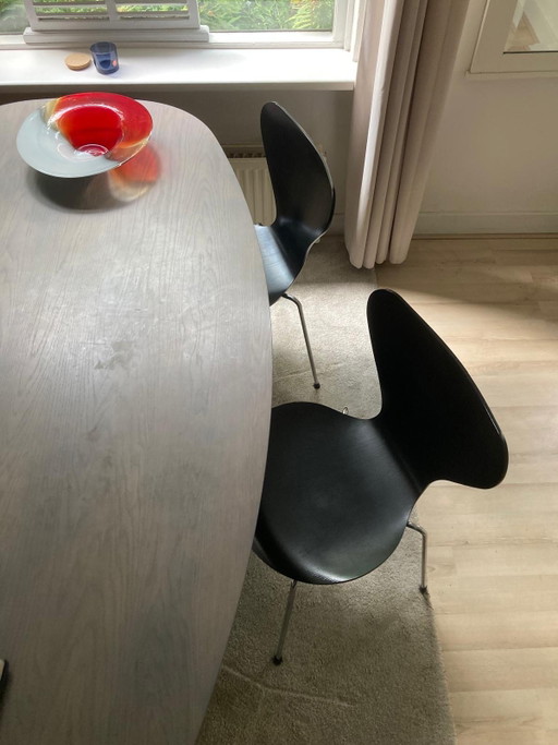 2x Originele Fritz Hansen Vlinderstoelen – eetkamerstoelen, Chrome, Wood (photo 2 of 6)