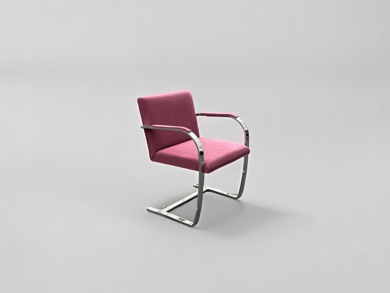 Image 1 of 1/4 Vintage Brno Knoll Armchair Chair Ludwig Mies Van Der Rohe Old Pink Bauhaus Chrome Upholstery Cantilever Arm Chair