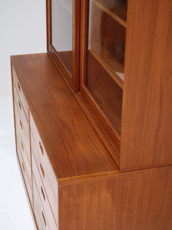 Image 1 of Cassettiera con vetrina Brouer in teak, vintage danese anni '60