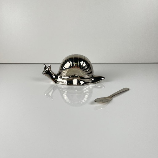 Silver snail butter dish, 1960