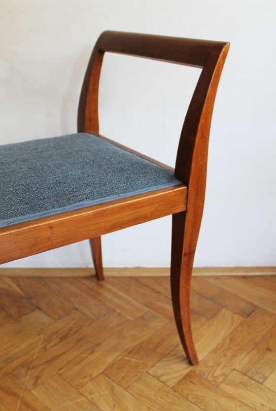 Image 1 of Tabouret sculptural Art Déco à accoudoirs incurvés, vers 1920
