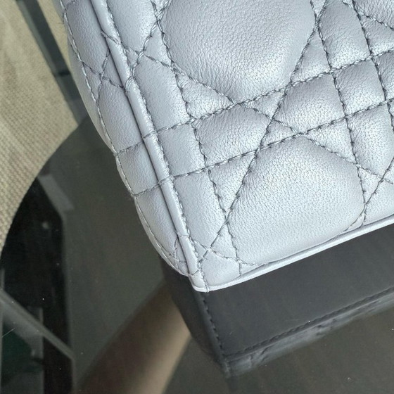 Image 1 of DIOR LADY D-JOY SMALL - CANNAGE LAMBSKIN GRAY GOLD HARDWARE