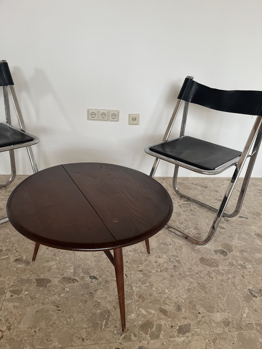 Originele Arrben Tamara klapstoelen met zwart leer