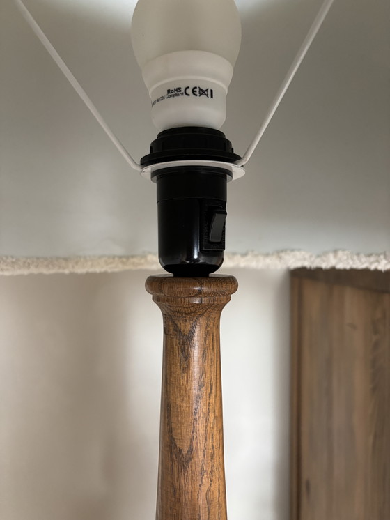 Image 1 of Lampada da terra vintage Japandi in legno