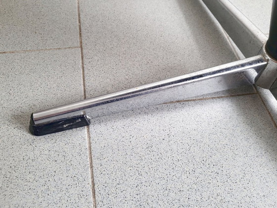 Image 1 of VINTAGE CONE CHAIR K1 BY VERNER PANTON 1950 BLACK FAUX LEATHER & STEEL