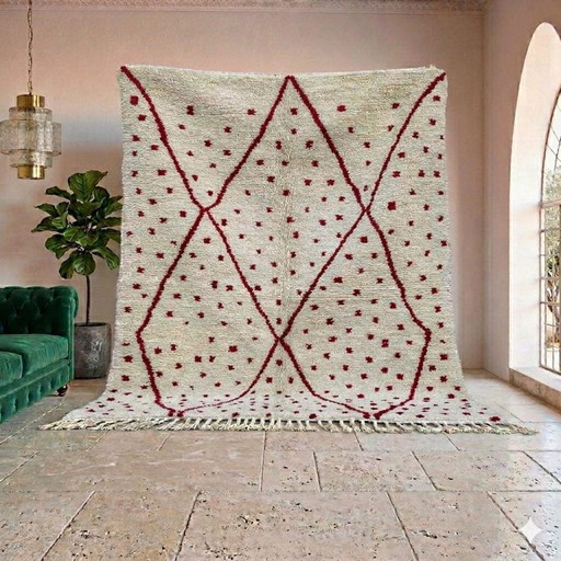 Tapis En Laine Pure Fait Main Traditionnelle Sur Mesure Taille 2/3 M – Aime Té, vloerkleden en tapijten, Wool
