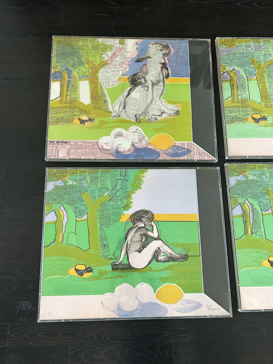 4 Framed Works by Herman Braun – Art, Glass, Paper (photo 5 of 5)