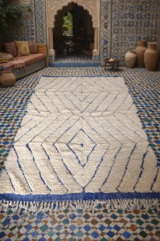 Blue Nomadic Soul – 300 cm x 196 cm – Authentischer Atlas-Berberteppich