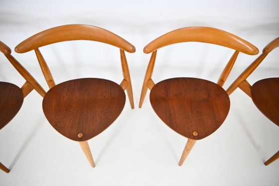 Set da pranzo Heart di Hans J. Wegner per Fritz Hansen, anni '50 – Legno (photo 10 of 15)