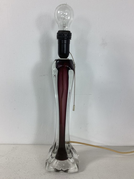 Lámpara de cristal grande Flygsfors vintage de los años sesenta, marca sueca Paul Kedelv.