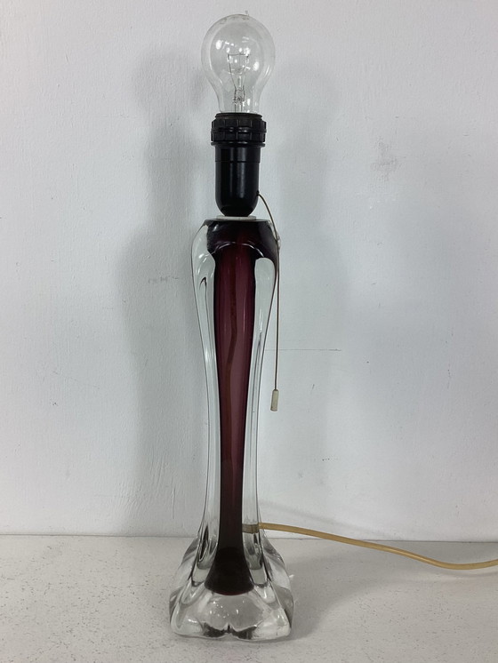 Image 1 of Vintage Sixties Flygsfors large glass lamp Swedish Paul Kedelv
