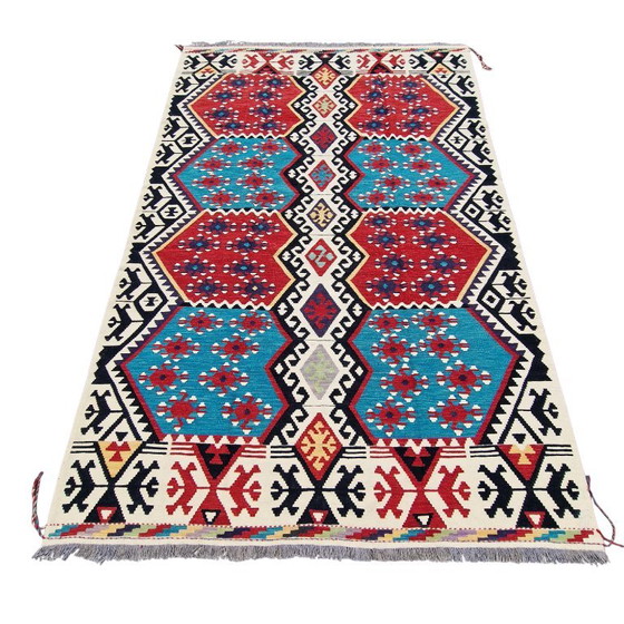 Afghaans Kilim Vloerkleed | Handgesponnen Natuurlijke Wol | Handgeweven Platgeweven Vintage | Handgemaakt (photo 5 of 11)
