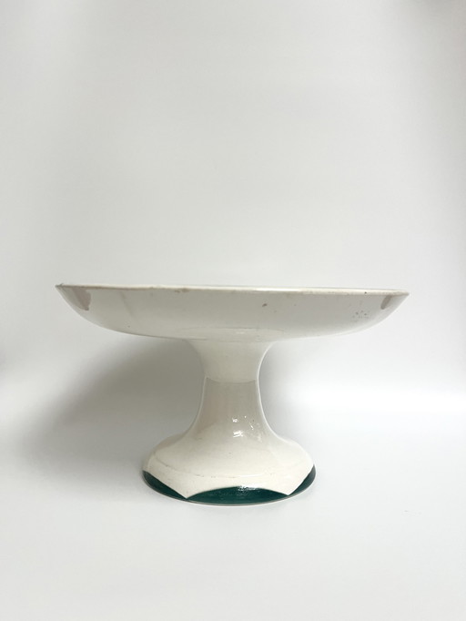 Vintage Sarreguemines Sockelschale – Blumendekor – Frankreich, 1950er Jahre