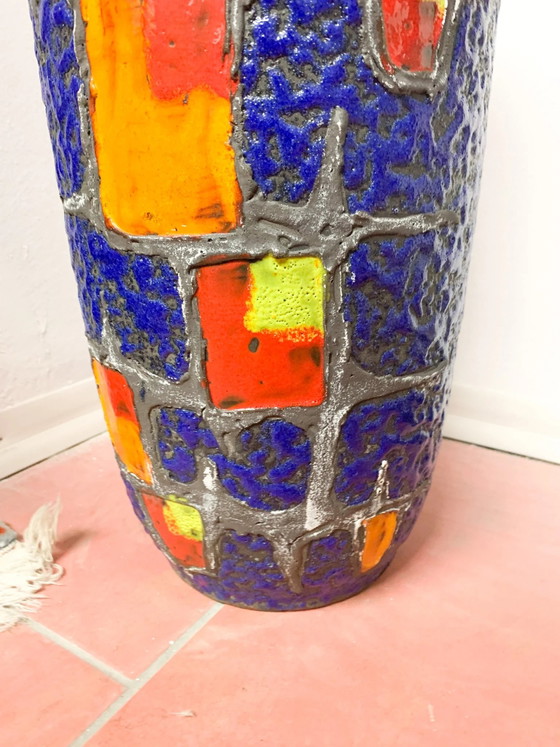 1970s Hand-Painted Albisola Ceramic Umbrella Stand, Decorative Objects, Yellow (photo 4 of 13)